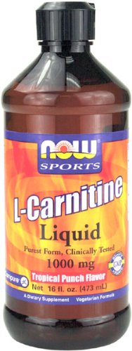 NOW Foods Liquid L-Carnitine 1000 mg, Tropical Punch, 16 oz