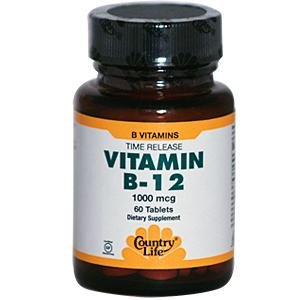 Country Life vitamine B-12, 1000 mcg, 60 comprimés