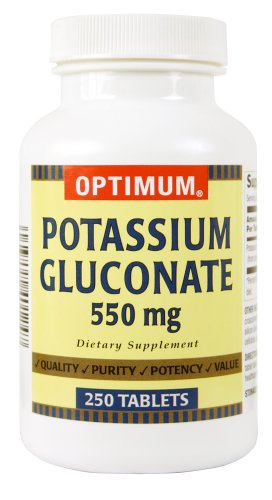 Optimum Comprimés gluconate de potassium, 550 mg, 250 Count