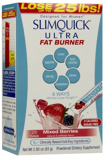 Slimquick Ultra Fat Burner mixte Poudre Berry, 26-Count