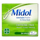 Midol caféine libre Caplets, 24 Ct