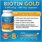 NutriGold Biotine 5000 mcg, 180