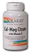 Solaray - Cal-Mag Citrate + D, 180