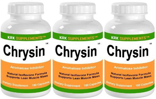 3 bouteilles chrysine 540 Total Capsules Anti-Estrogen 500mg inhibiteur de l'aromatase qui servent SUPPLEMENTS KRK