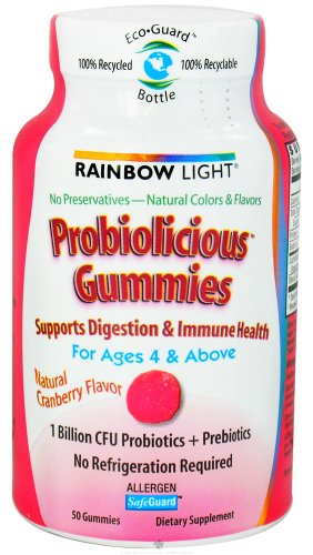 Arc-en-Gummies lumière Probiolicious, âgés de 4 et au-dessus, saveur de canneberge, 50-Count