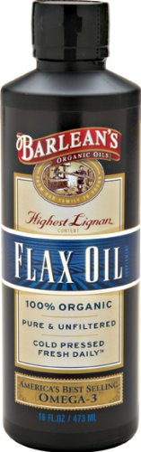 Barlean Bio Huiles Haute Lignan Flax Oil, 16-Ounce Bottle
