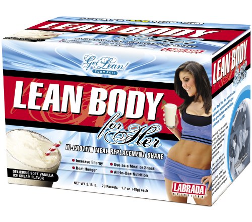 Body Labrada Nutrition Lean For Her Salut-Protein Agiter le substitut de repas, de vanille, 49 grammes d'