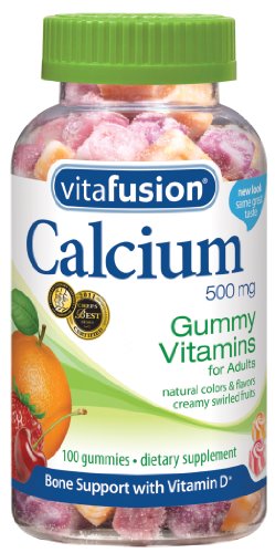 Calcium, vitamines Vitafusion Gummy pour les adultes, 500 mg, 100-Count