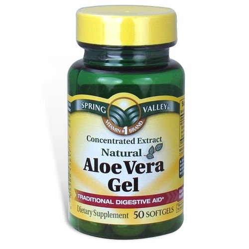 Gel d'Aloe Vera 25 mg, Extrait concentré, 50 caps