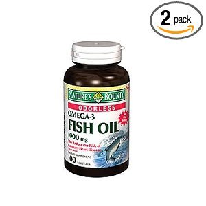 Générosité de la nature oméga-3 d'huile de poisson, sans odeur, 1000mg, 100 gélules (Pack de 2)