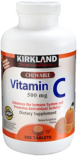 Kirkland La vitamine C (500 mg), 500-comte, âcre Orange, comprimés à croquer