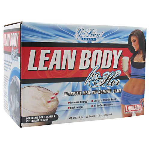 Lean Body For Her, de remplacement de la farine de protéines, crème glacée molle à la vanille, 20 paquets, à partir de Labrada