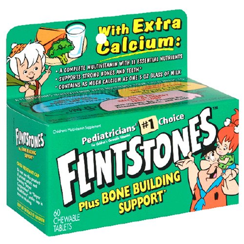 Multivitamines Flintstones enfants ainsi que comprimés de calcium à croquer, 60-Count Bouteilles (pack de 3)