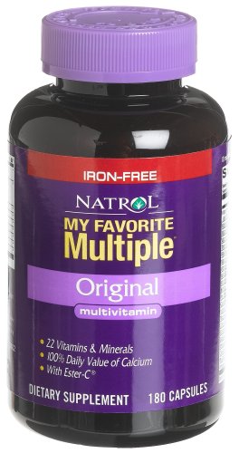 Natrol My Favorite multiple Multi-Vitamin sans fer, 180 capsules