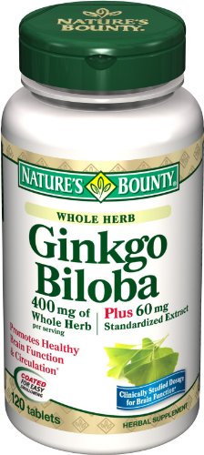 Nature Biloba Ginkgo Bounty 400mg avec 60mg Extrait Normalisé, 120 comprimés (lot de 2)