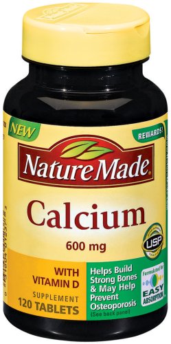 Nature Made 600mg de calcium avec vitamine D, 120 comprimés (pack de 3)