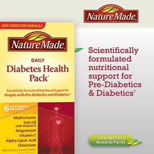 Nature Made Diabète Pack - 60 paquets d'approvisionnement = 60 jours