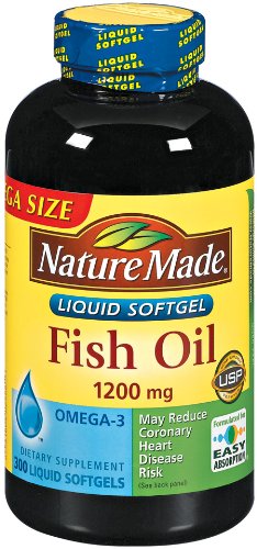 Nature Made huile de poisson oméga-3 1200mg, 300 gélules