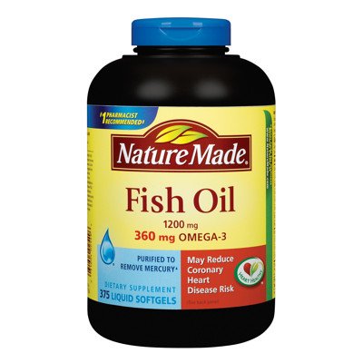 Nature Made oméga-3 d'huile de poisson 1200 mg (360 mg d'oméga-3) - 375 Capsules liquides