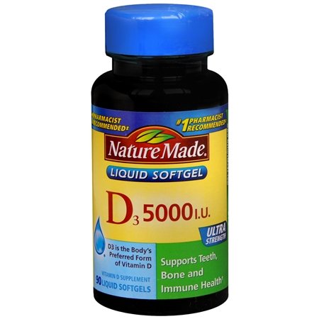 Nature Made vitamine D-3, 5000IU, 90 gélules