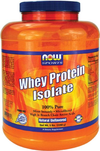 NOW Whey Protein Isolate Foods, 100% Pure 5LB (emballage peuvent varier)