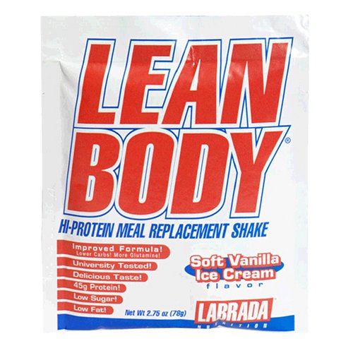 Nutrition Labrada Lean Body Salut-Protein secousse substitut de repas, crème glacée molle à la vanille, 2,78 onces paquets (paquet de 80)