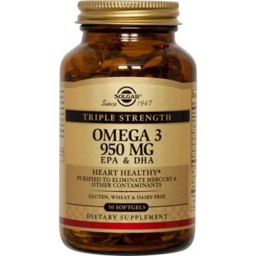 Solgar, Triple Strength Omega-3 950 mg, 100 gélules-Acides-gras