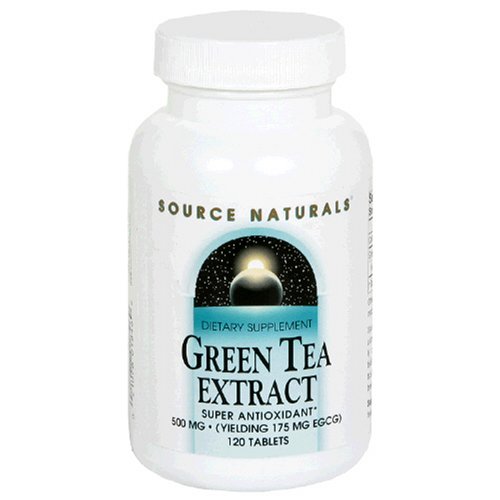 Source Naturals extrait de thé vert 500 mg, 120 comprimés (lot de 2)