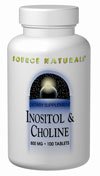 Source Naturals Inositol / choline 400mg/400mg, 100 comprimés