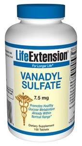 Sulfate de vanadyle Life Extension, 100 languettes 7,5 mg