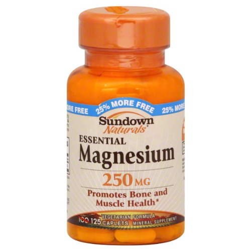 Sundown Naturals de magnésium, Essential, 250 mg, Comprimés 125 caplets