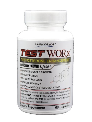 Testostérone Supplément ESSAI Worx - 6 cycles de la Semaine - 100% Made in the USA! Ingrédients cliniquement prouvée dans des essais de l'homme à élever les niveaux de testostérone par 70 à 132%. Lire la suite ci-dessous ...