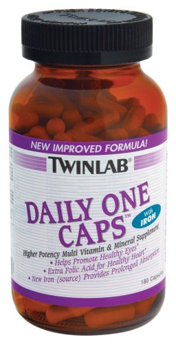 Twinlab Daily One Caps multi-vitamines et minéraux avec fer, 180 capsules