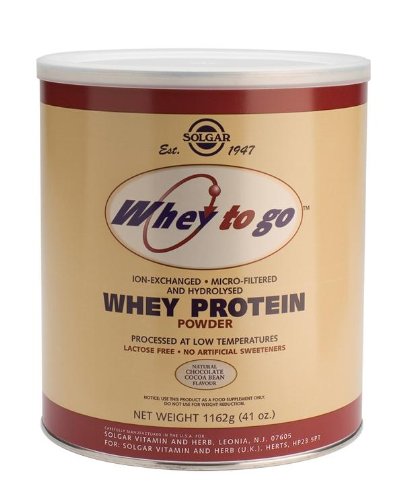 Whey Protein Powder To Go naturel de chocolat Cacao Bean saveur par Solgar - 41 oz