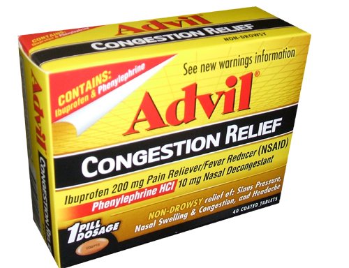 Advil Congestion Relief Non-Drowsy 200mg - 40ct Bottle Tablets
