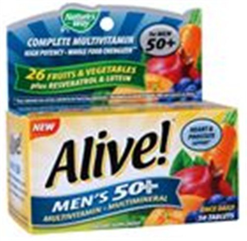 Alive! Men's 50+ Once Daily Multivitamin and Multimineral 50 Tablets