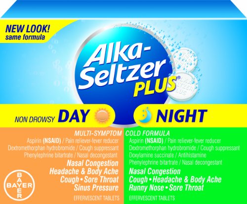 Alka-seltzer Plus Day/Night Effervescent Combo Pack, 20 Count (Pack of 2)