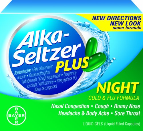Alka-seltzer Plus Night Cold Liquid Gels, 20-Count (Pack of 2)