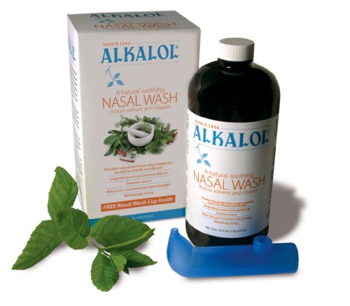 Alkalol - A Natural Soothing Nasal Wash, Mucus Solvent and Cleaner Kit -  with Cup, 16-Ounce