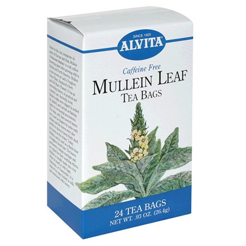 Alvita Tea Bags, Mullein Leaf, Caffeine Free, 24 tea bags [0.93 oz (26.4 g)] (Pack of 3)