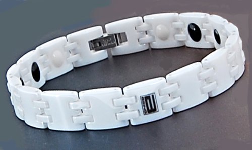 BEING pain free WHITE CERAMIC BRACELET (Large 8.25") CERAMIC BRACELET powerful new alternative medicine for pain relief magnetic therapy bracelet for pain relief