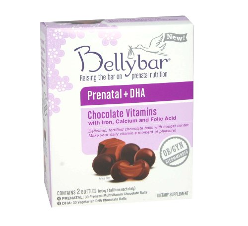 Bellybar Complete Prenatal DHA Chocolate Vitamins, 60 Count