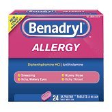 Benadryl Allergy, 25 mg, Ultratab Tablets, 24 ct.