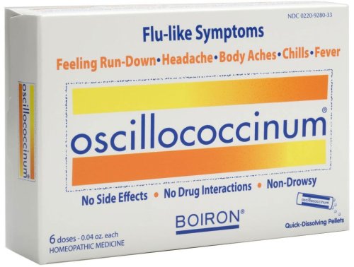 Boiron Homeopathic Medicine Oscillococcinum for Flu- Box of 6x 0.04oz Doses (Pack of 2 boxes)