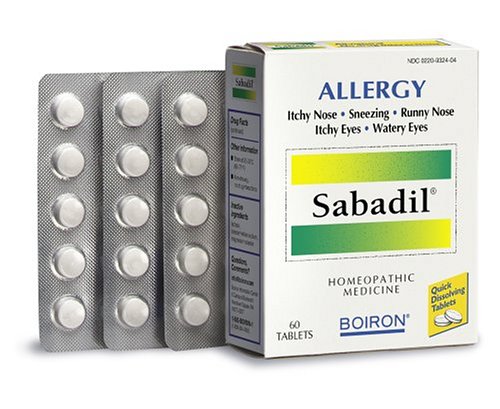 Boiron Homeopathic Medicine Sabadil Tablets for Hay Fever and Allergies, 60-Count Boxes (Pack of 3)
