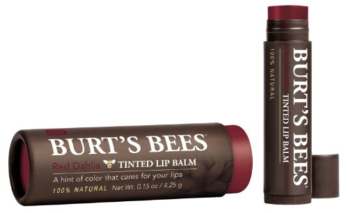Burt 's Bees Baume pour les lèvres teinté, dahlia rouge, 0,15 once (Pack de 2)