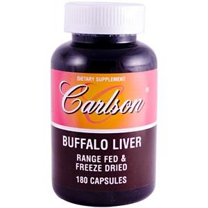 Carlson Labs Buffalo Liver, Range Fed and Freeze Dried, 180 Capsules
