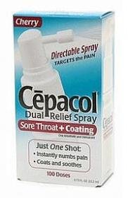 Cepacol Sore Throat + Coating, Dual Relief Spray, Cherry, Pocket Size, .75 oz.