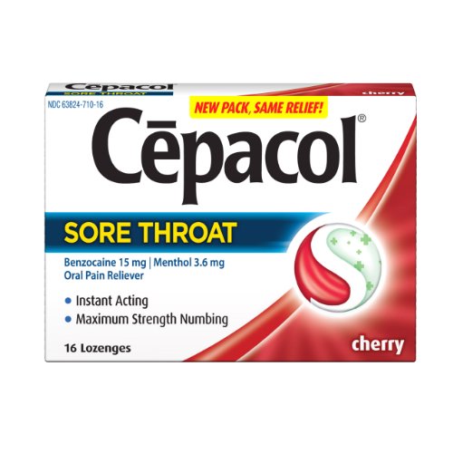 Cepacol Sore Throat Max Numbing Cherry, 16 Count (Pack of 3)