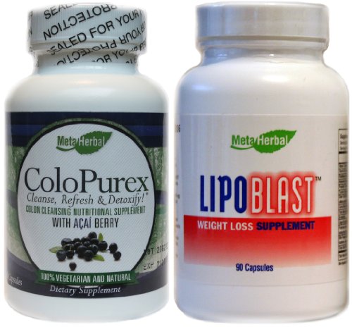 ColoPurex Dual Action Cleanse Acai, Detox, antioxydant et avec Pills Lipoblast Poids Loss Diet / Extreme Appetite Minceur Comprimés Suppressant